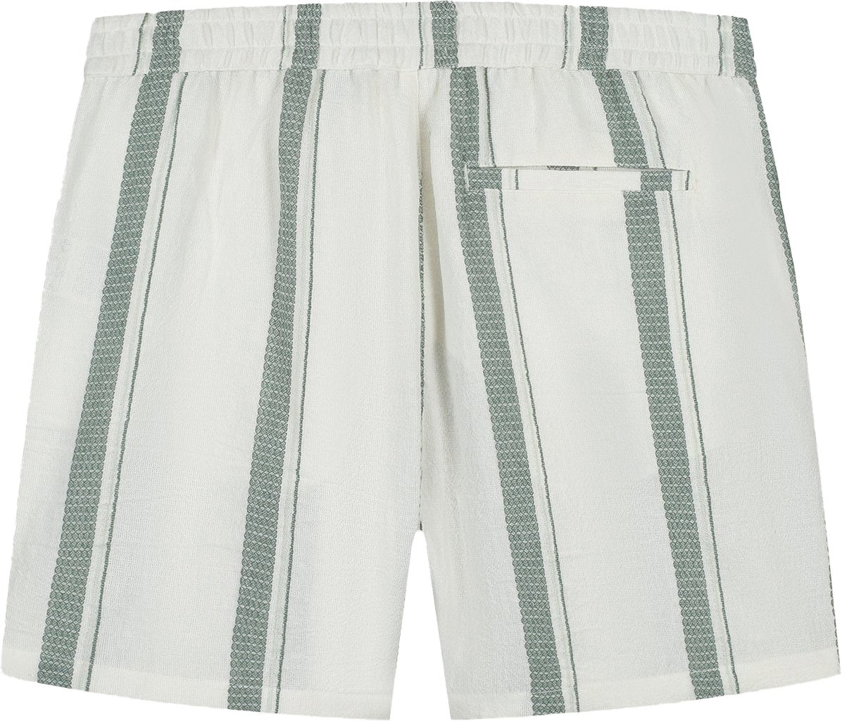 Pure Path Cuban Striped Shorts Wit