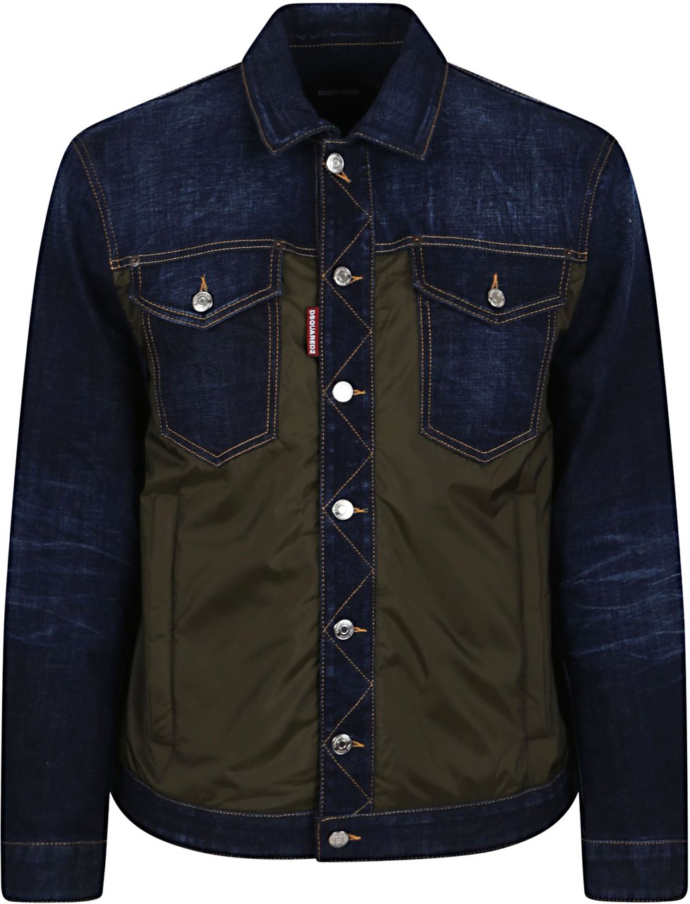 Dsquared2 denim puffer jean jacket Blauw