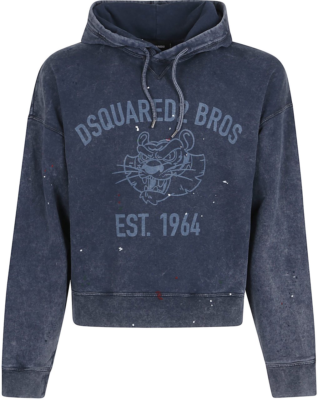 Dsquared2 Cotton Hooded Sweatshirt Blauw
