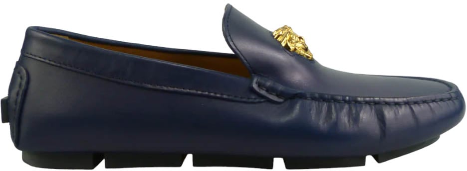 Versace Mocassino driver la medusa navy Blauw