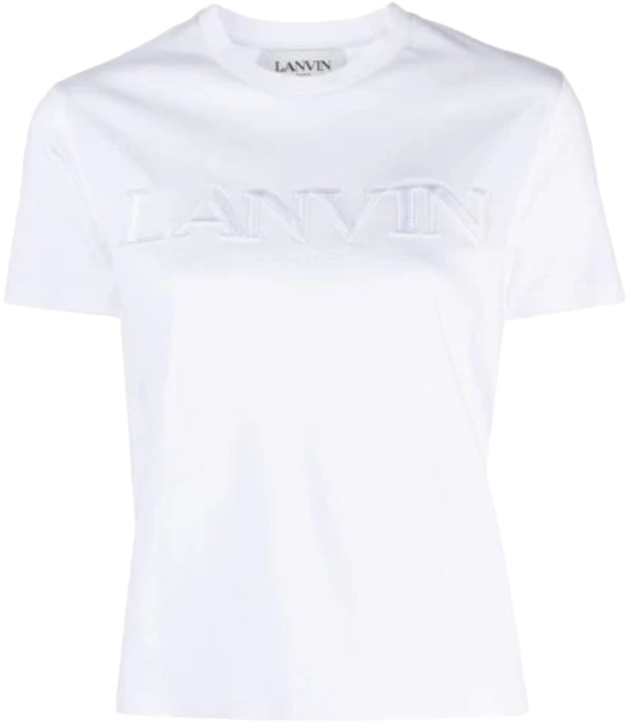 Lanvin T-shirt con logo ricamato Wit