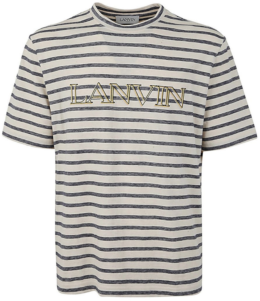 Lanvin T-shirt a righe ecru blu Divers