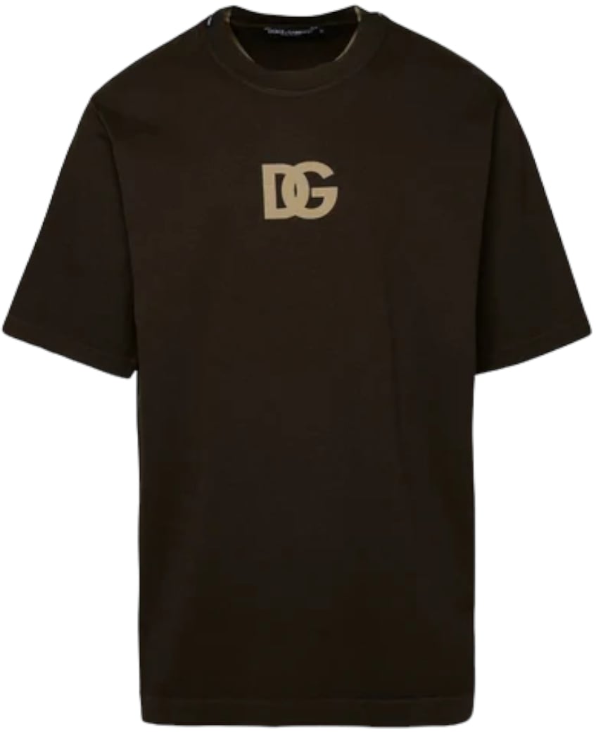 Dolce & Gabbana Logo Print Cotton T-Shirt Bruin