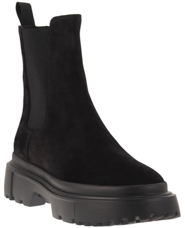 HOGAN Stivaletto Fondo Carroarmato In Camoscio Nero Zwart