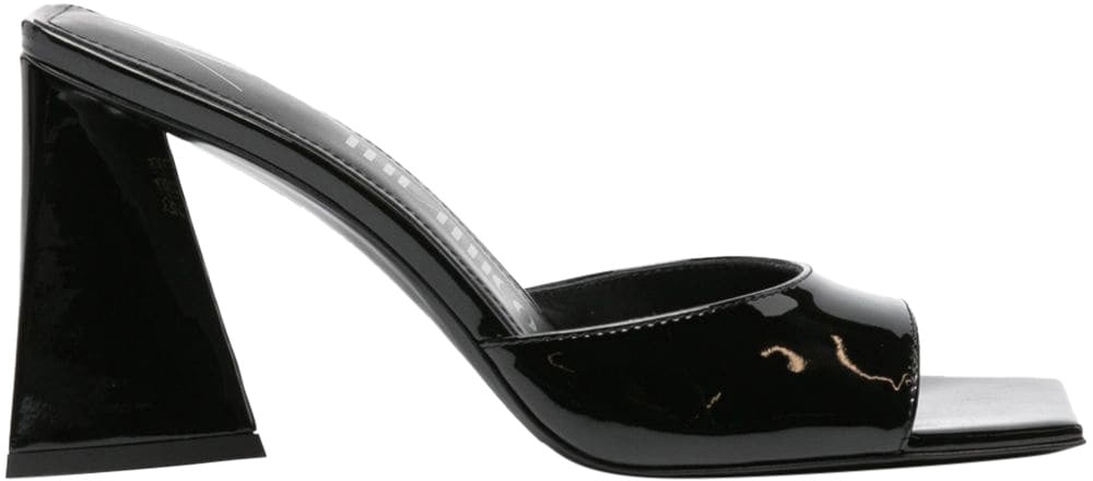 The Attico Mini Devon Patent Leather Mules Zwart