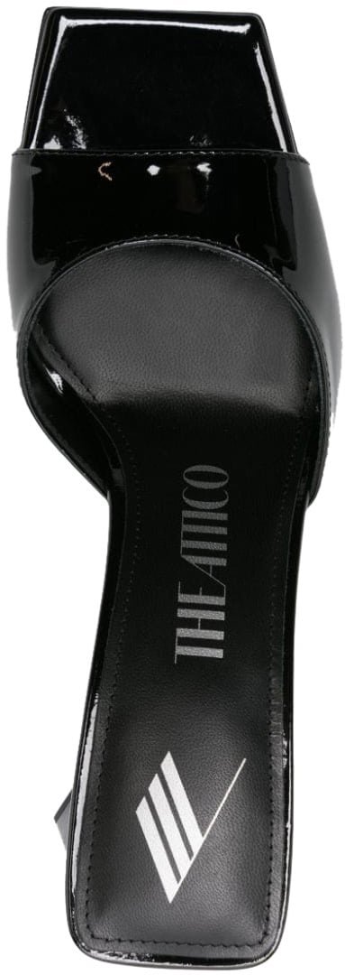 The Attico Mini Devon Patent Leather Mules Zwart