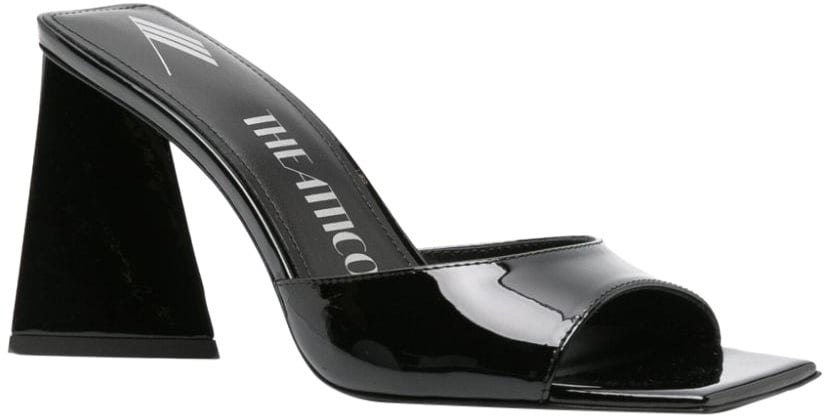 The Attico Mini Devon Patent Leather Mules Zwart