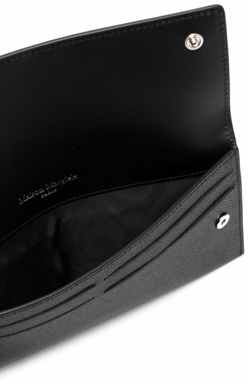 Maison Margiela Portacarte Nero con 4 punti cucitura Zwart