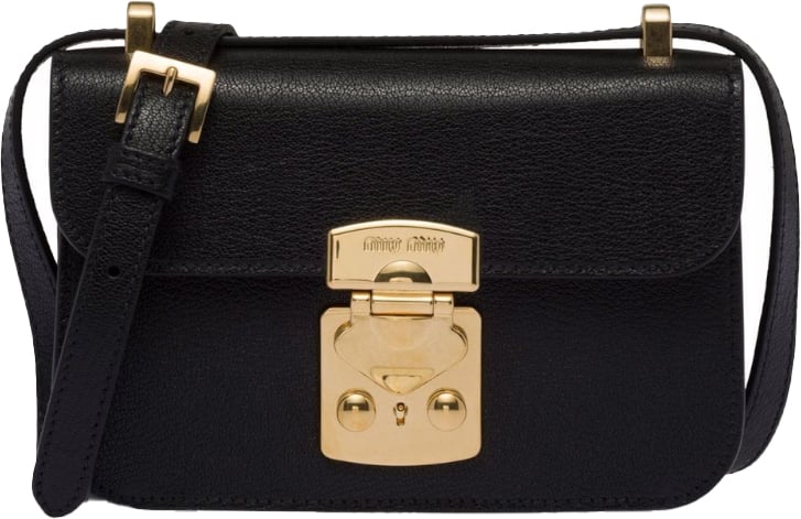 Miu Miu Shoulder Bag in Pelle Martellata Nera Zwart