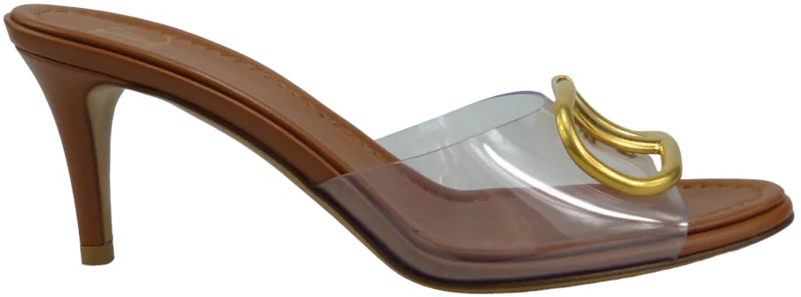 Valentino Garavani Sandalo Slide V Logo Bruin