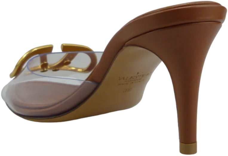 Valentino Garavani Sandalo Slide V Logo Bruin