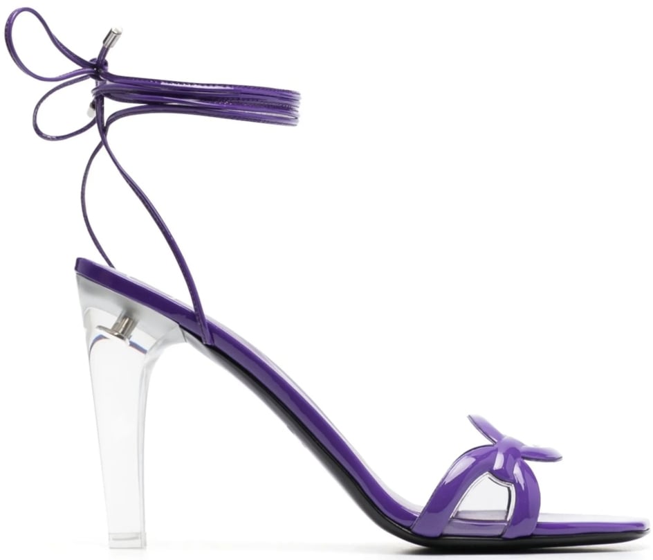 Valentino Garavani Sandalo in Pelle Viola con Laccio Paars