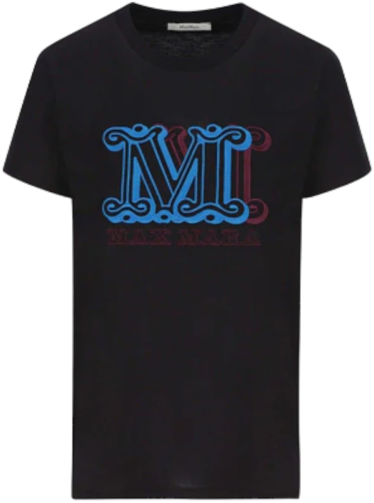 Max Mara T-shirt con monogramma M Zwart