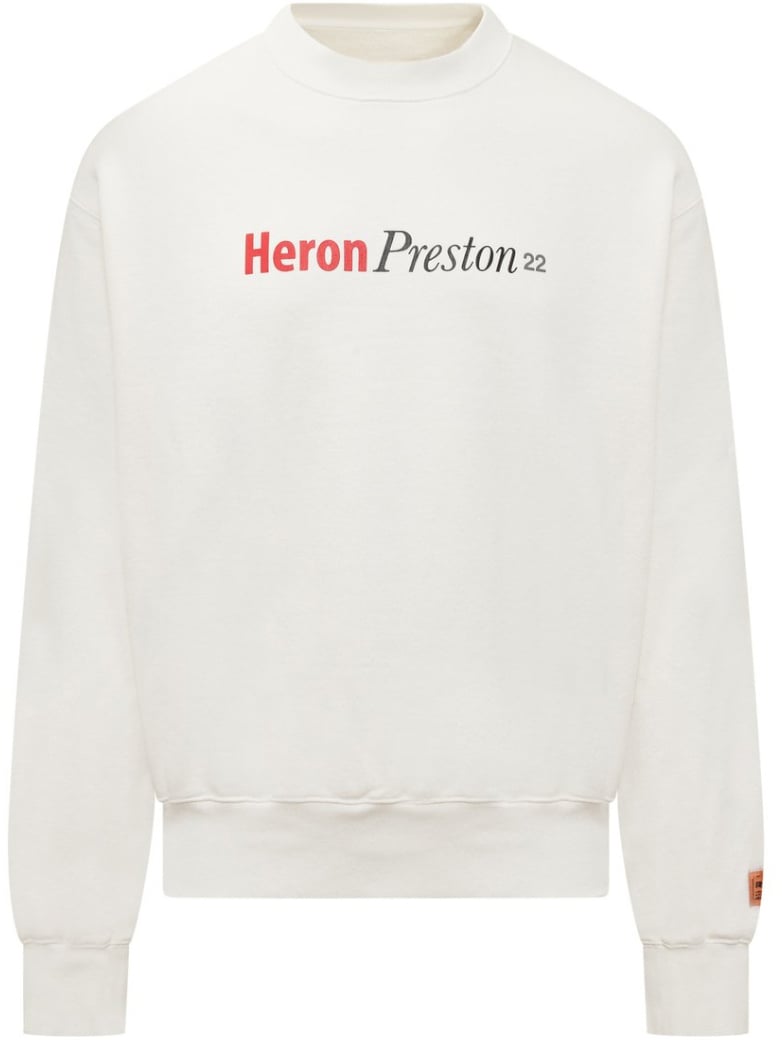 Heron Preston Felpa con stampa logo Wit