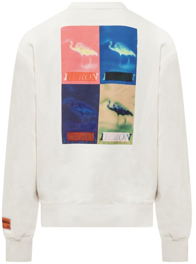 Heron Preston Felpa con stampa logo Wit