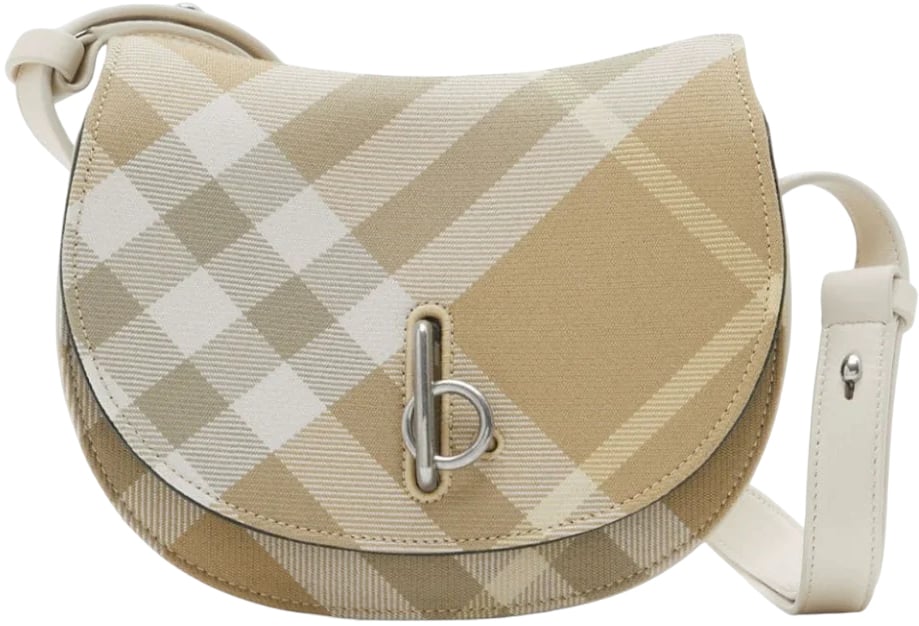 Burberry Borsa a tracolla Rocking Horse a quadri Beige