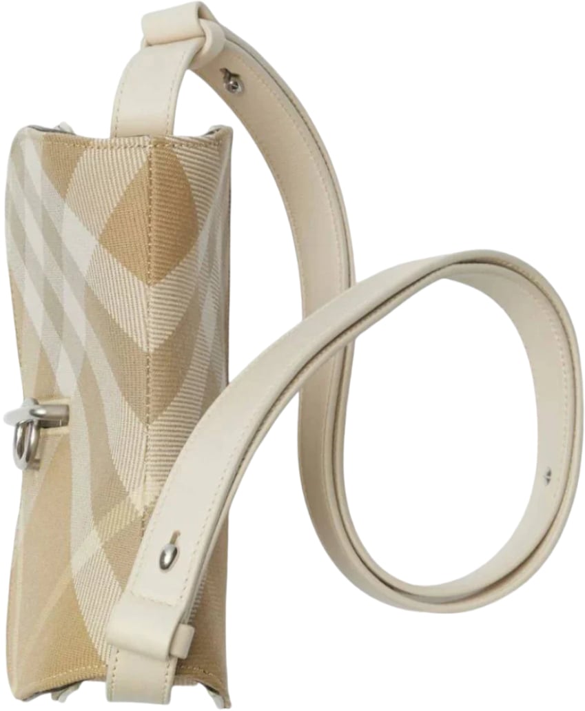 Burberry Borsa a tracolla Rocking Horse a quadri Beige