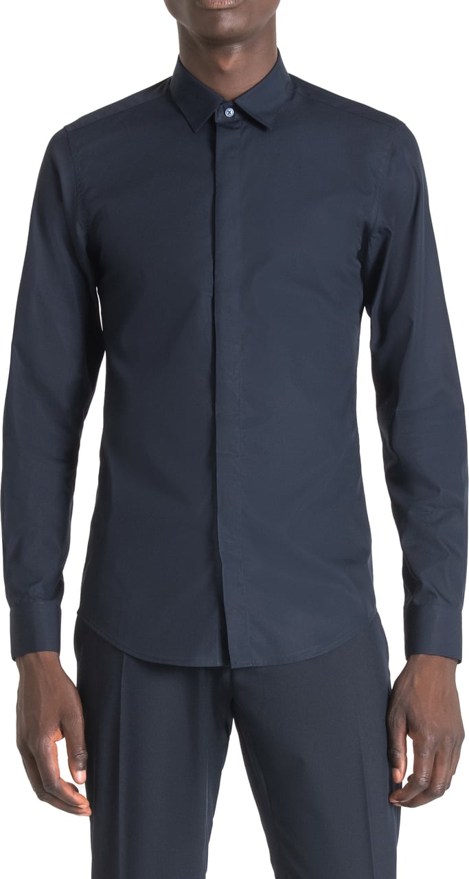 Antony Morato SHIRT LONDON SLIM FIT IN SOFT TOUCH COTTON EASY IRON Blauw