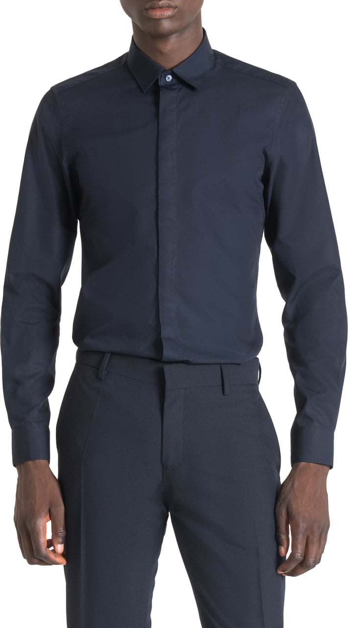 Antony Morato SHIRT LONDON SLIM FIT IN SOFT TOUCH COTTON EASY IRON Blauw