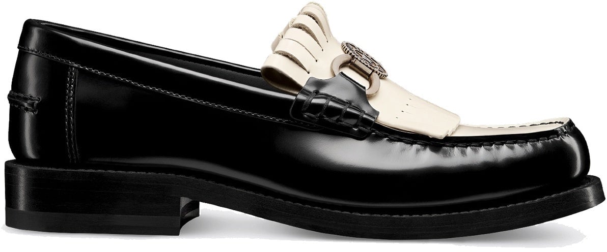 Dior Dior Emblem Leather Loafers Zwart