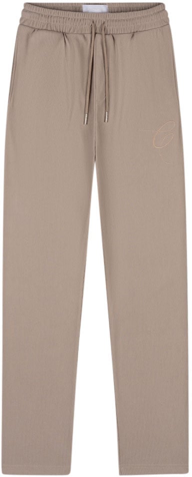 Croyez Croyez Ribbed Straight Leg Pants Beige