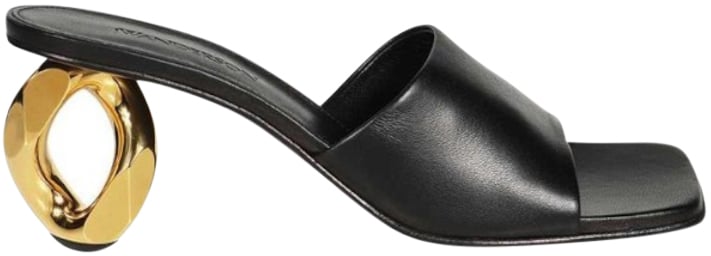 J.W. Anderson Mules nero con tacco decorativo Zwart