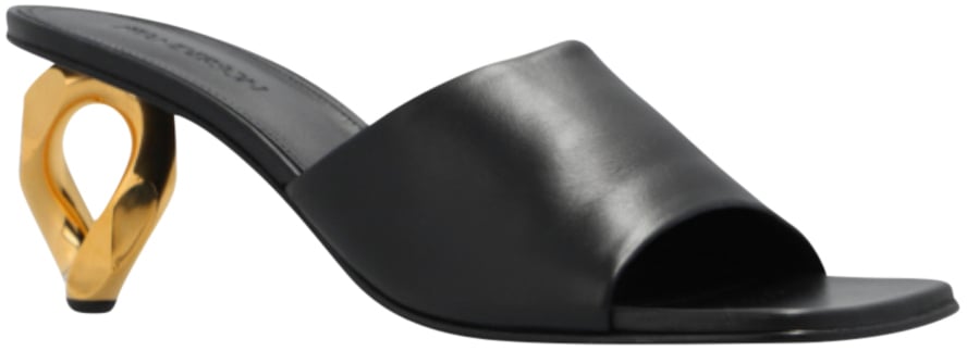 J.W. Anderson Mules nero con tacco decorativo Zwart