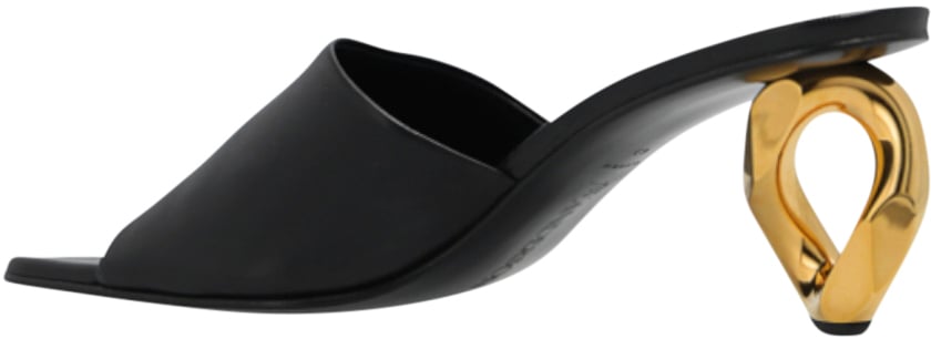 J.W. Anderson Mules nero con tacco decorativo Zwart