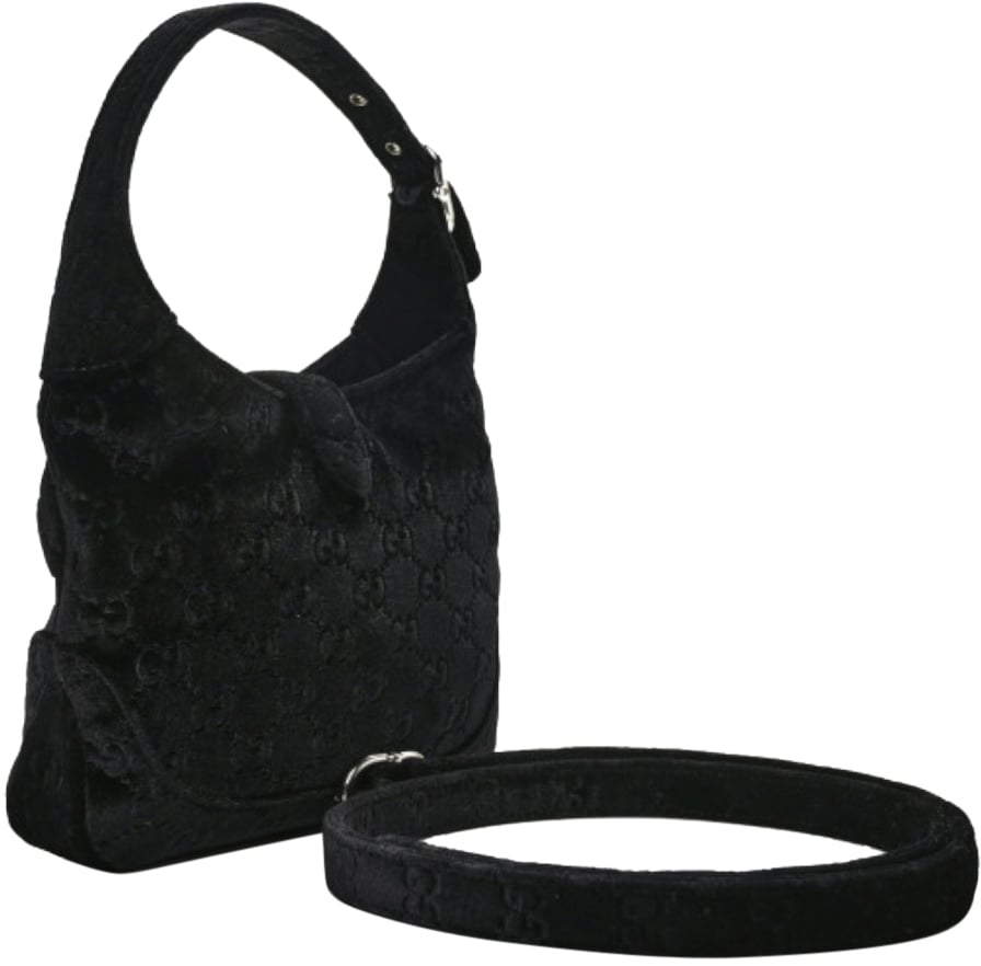 Gucci Borsa Jackie 1961 media in velluto Zwart