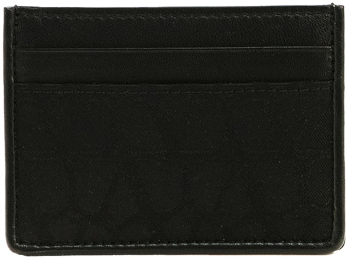 Valentino Valentino Black leather Toile Iconographe card holder Zwart