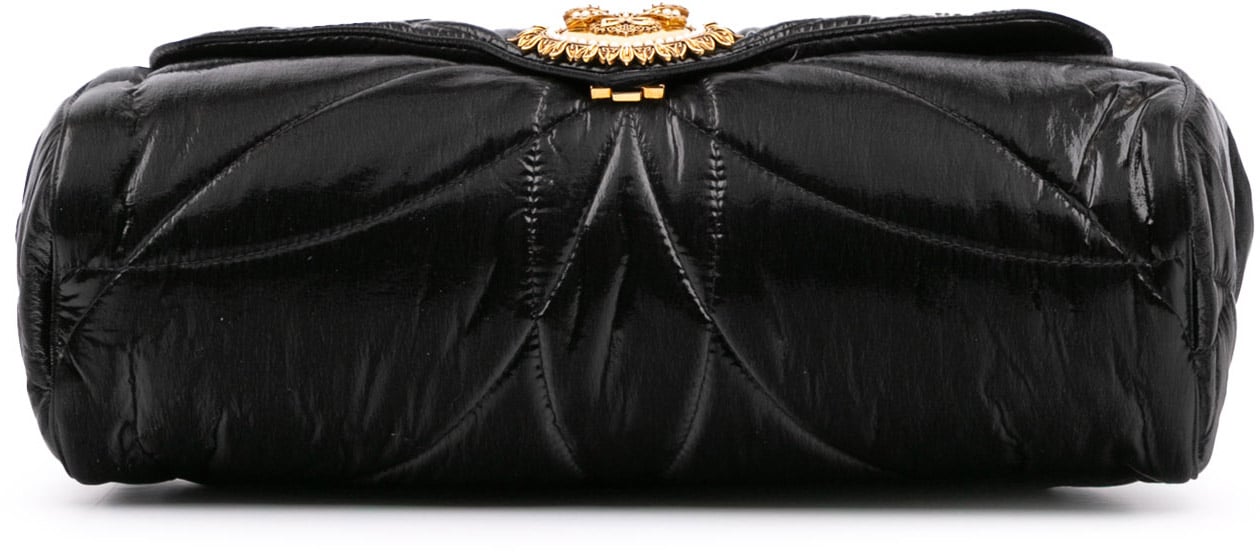 Dolce & Gabbana Quilted Nylon Devotion Satchel Zwart