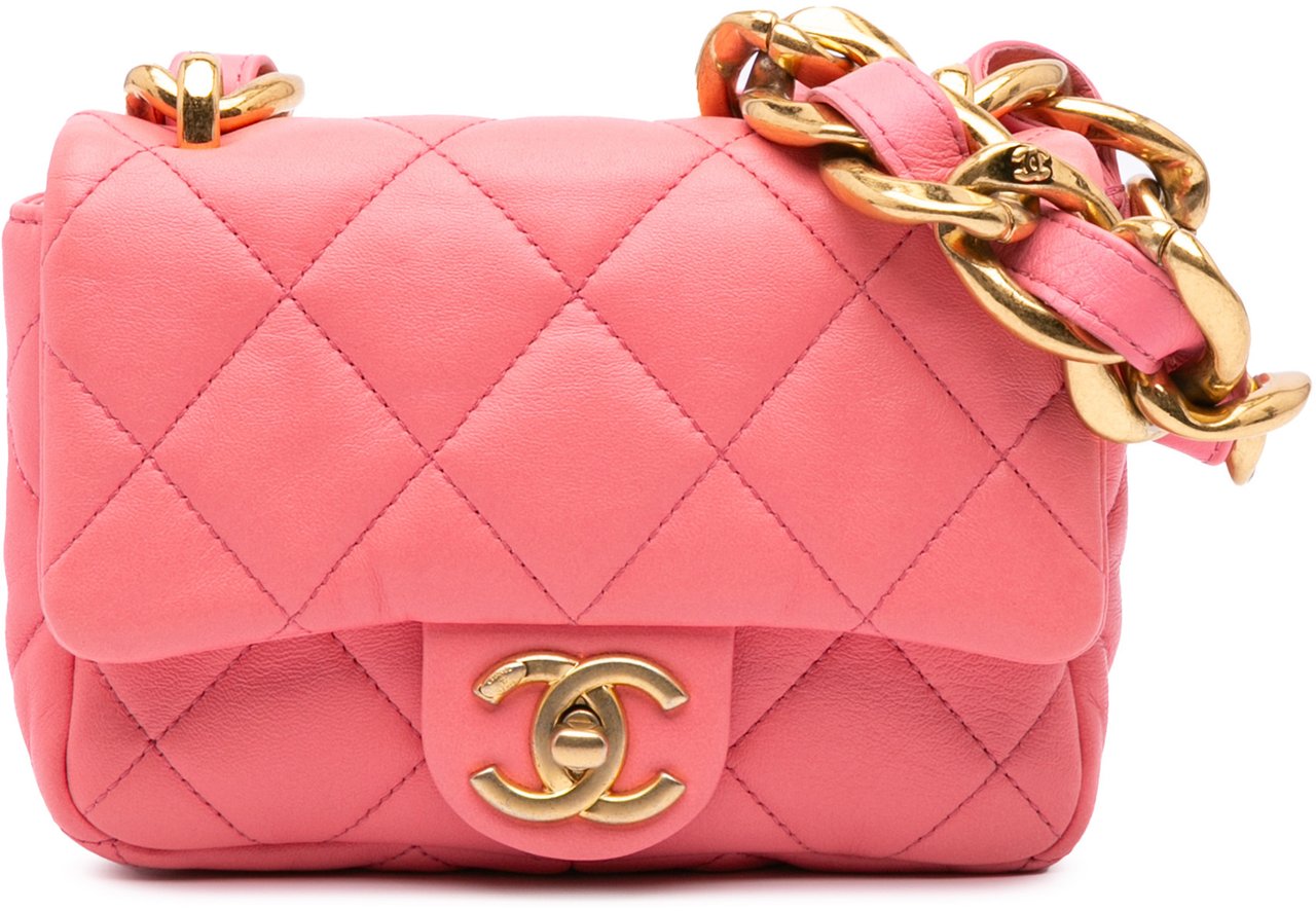 Chanel Mini Quilted Lambskin Funky Town Flap Roze