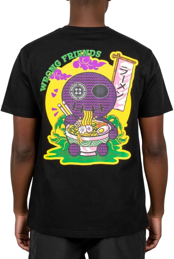 Wrong Friends RAMEN T-SHIRT - BLACK Zwart