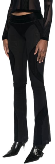 MISBHV Flock Mesh Sport Leggings Flare Nero Zwart