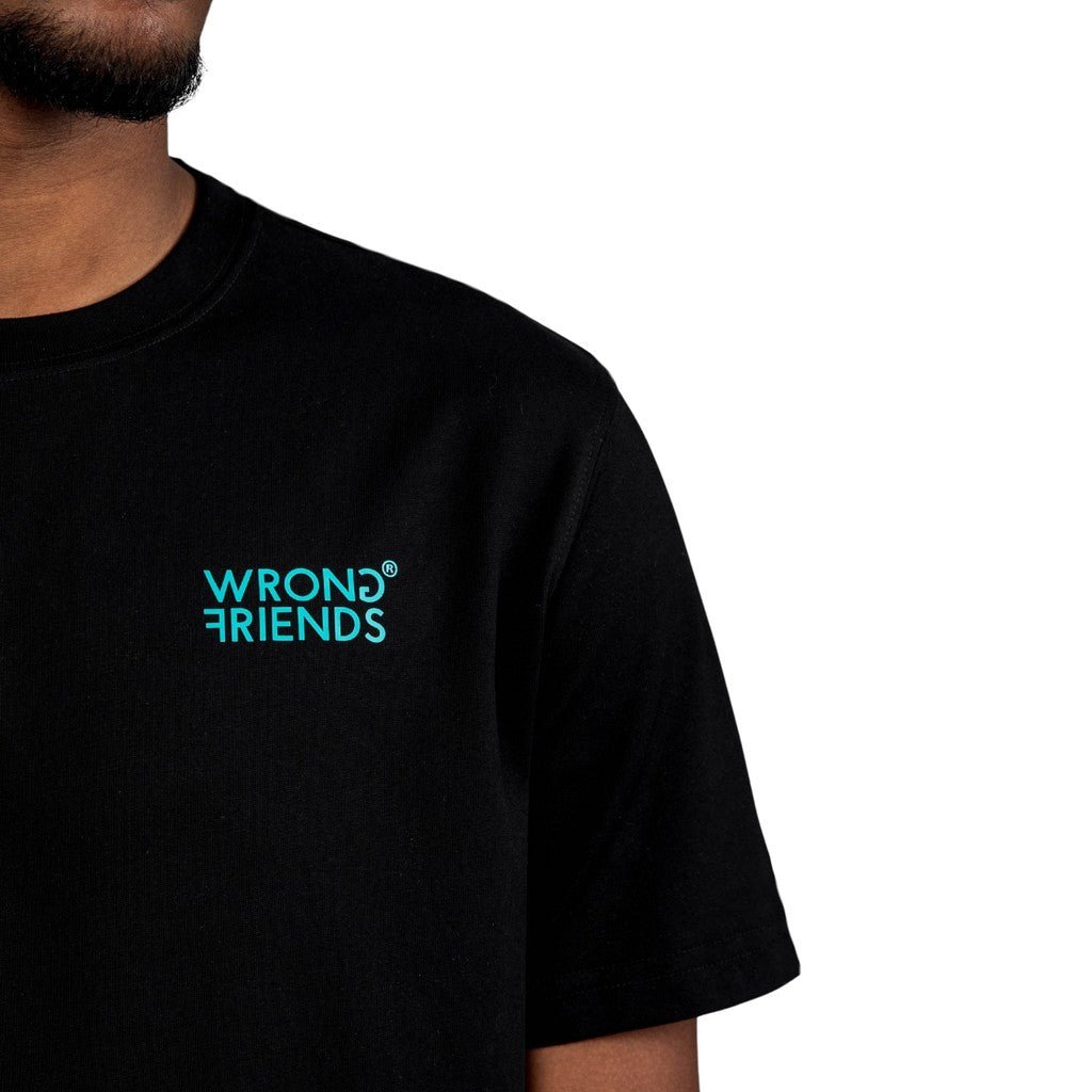Wrong Friends BELLEVUE T-SHIRT - BLACK Zwart