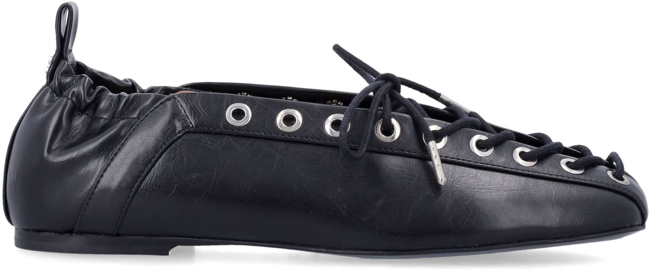 Ganni Eyelet Ballerina Lace Nero Zwart