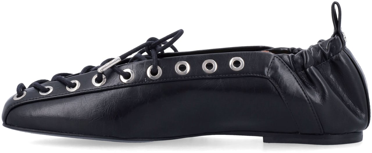 Ganni Eyelet Ballerina Lace Nero Zwart