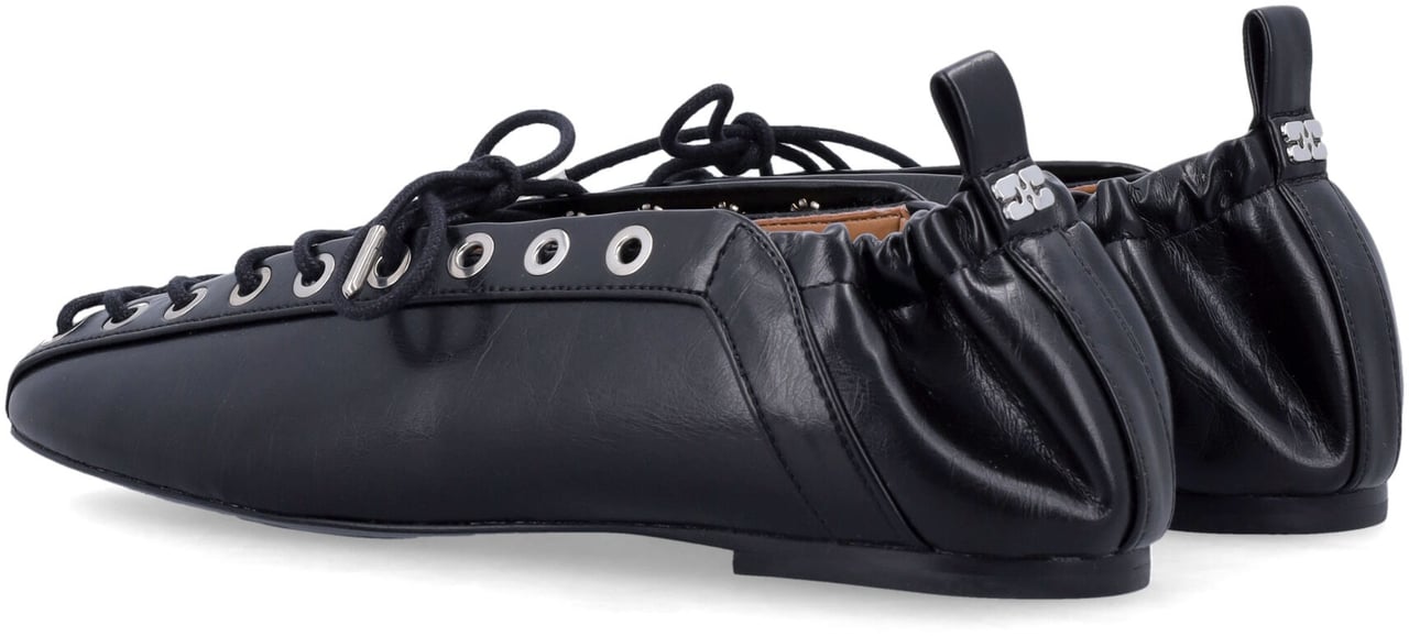 Ganni Eyelet Ballerina Lace Nero Zwart
