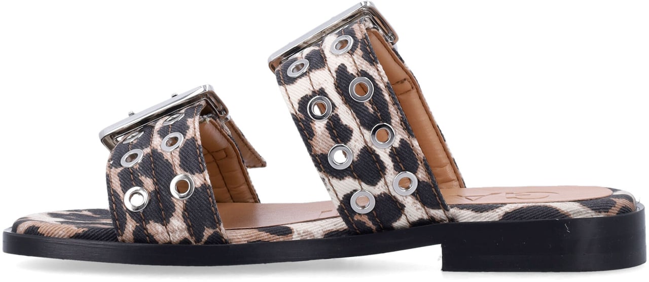 Ganni Dames Buckle Two-Strap Sandal Beige Beige