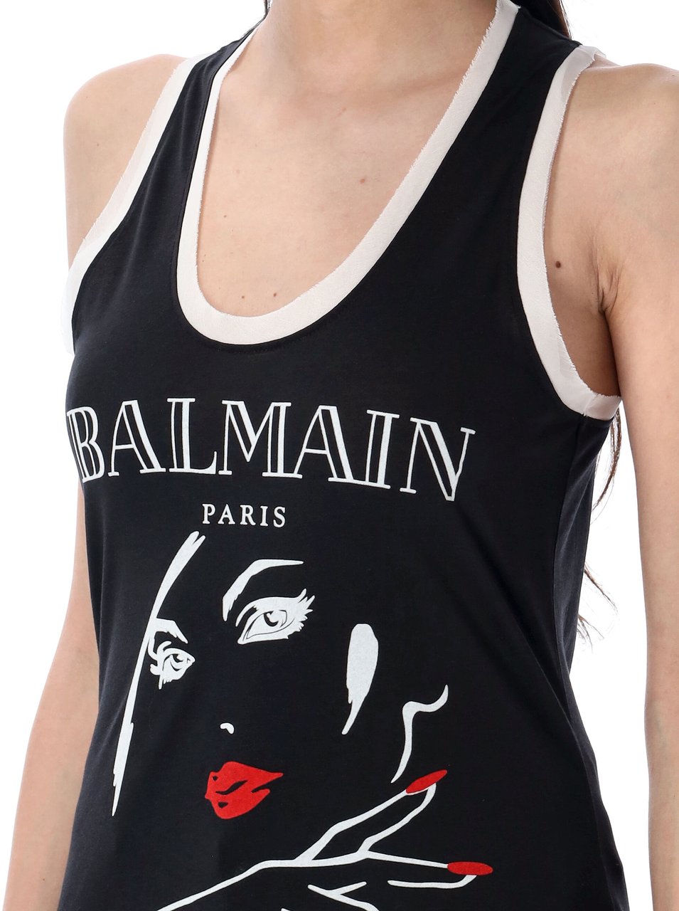 Balmain Woman Print Top Nero Zwart