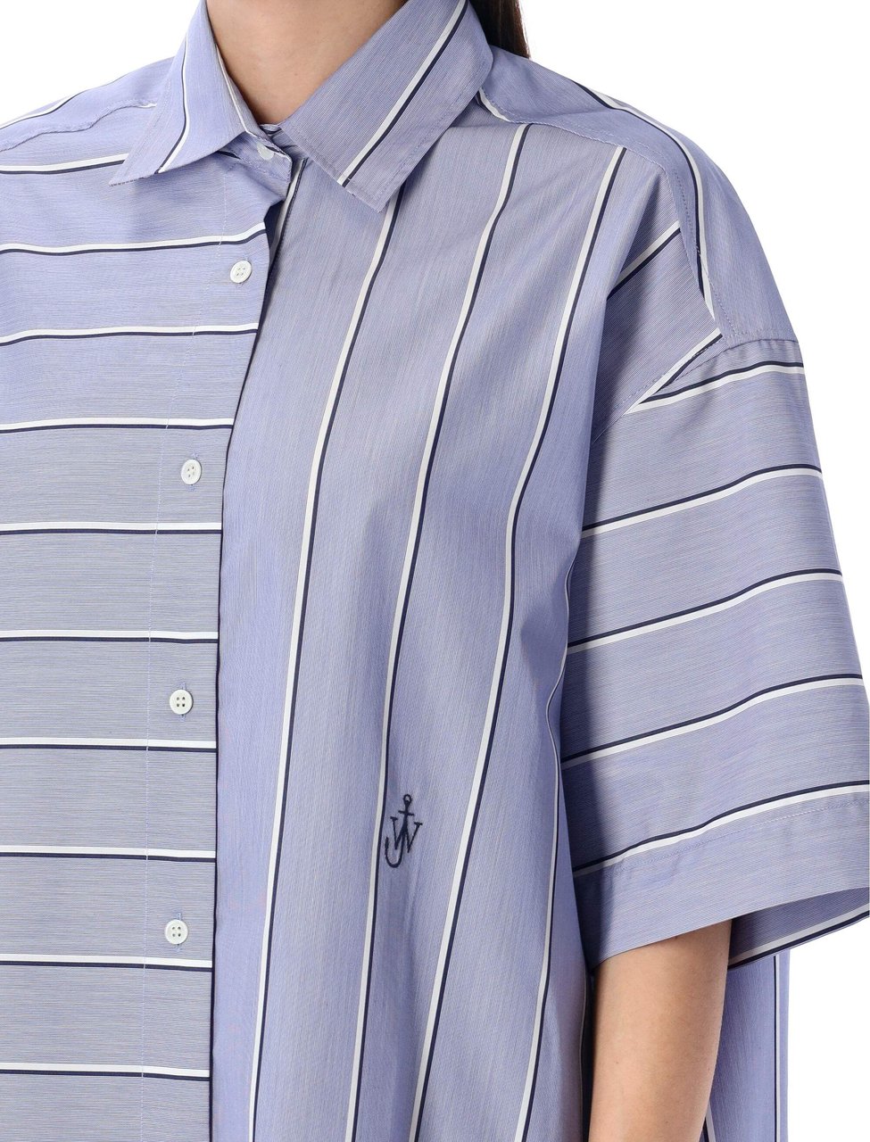 J.W. Anderson Short Sleeve Shirt Dress Glacier Blue Blauw