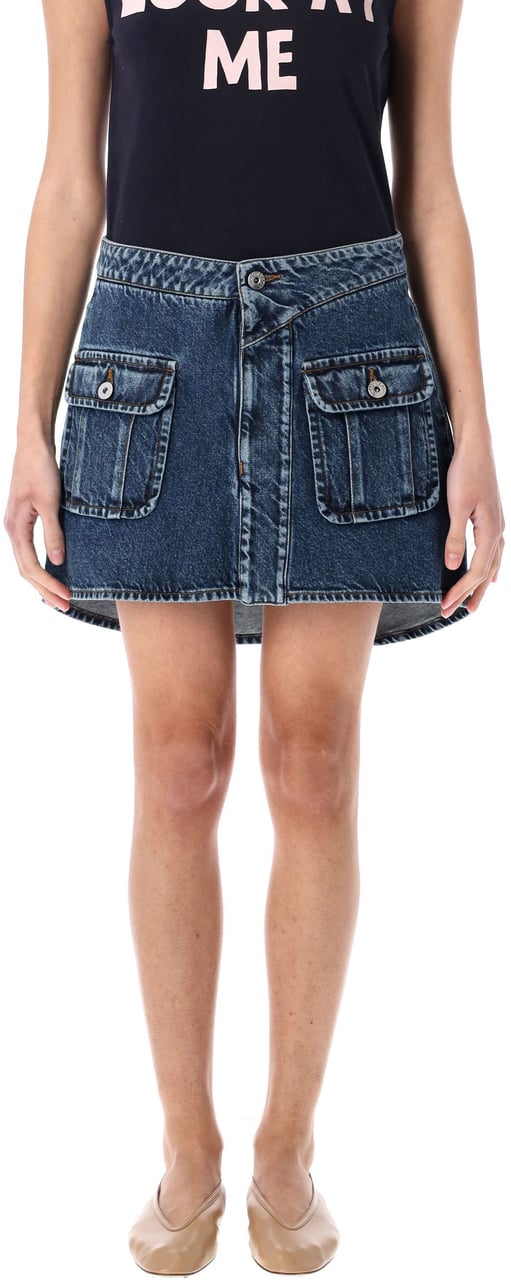 J.W. Anderson Patch Pocket Mini Skirt Mid Blue Blauw