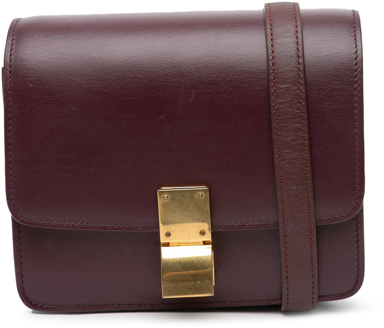 Celine Small Calfskin Classic Box Rood