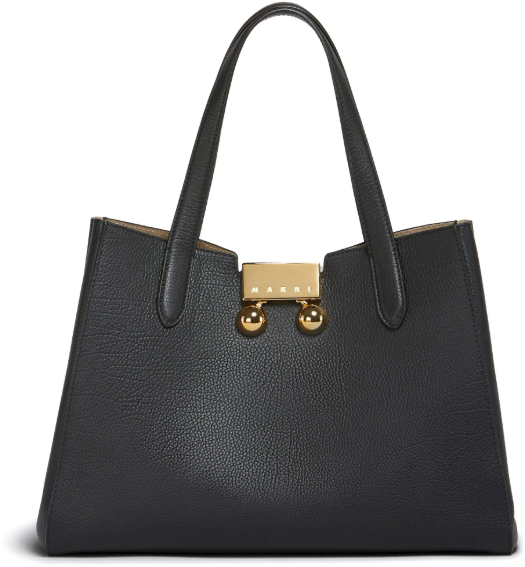 Marni Marni trunkaroo handbag in black leather Zwart