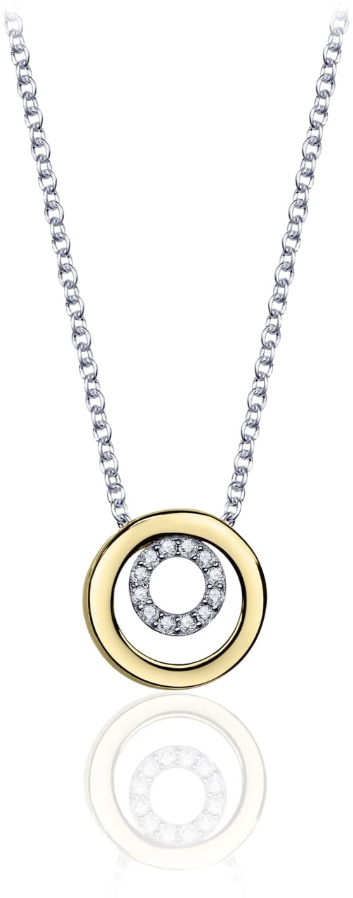 Gisser Jewels Gisser Jewels Hanger VBP019 14k Geelgoud Circel met Zirkonia Divers