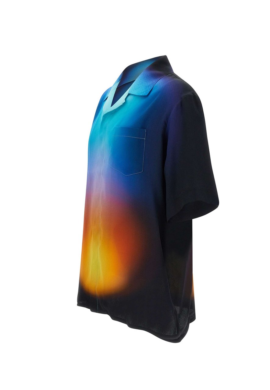 Casablanca Heren Gradient Zijde Shirt Blauw Blauw
