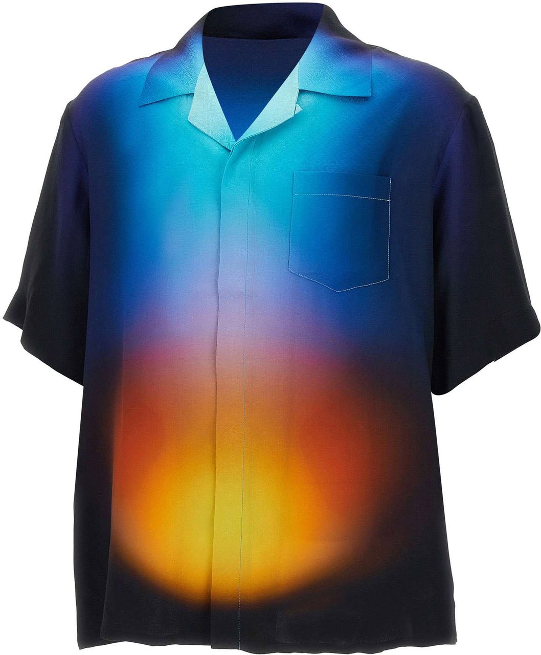 Casablanca Heren Gradient Zijde Shirt Blauw Blauw