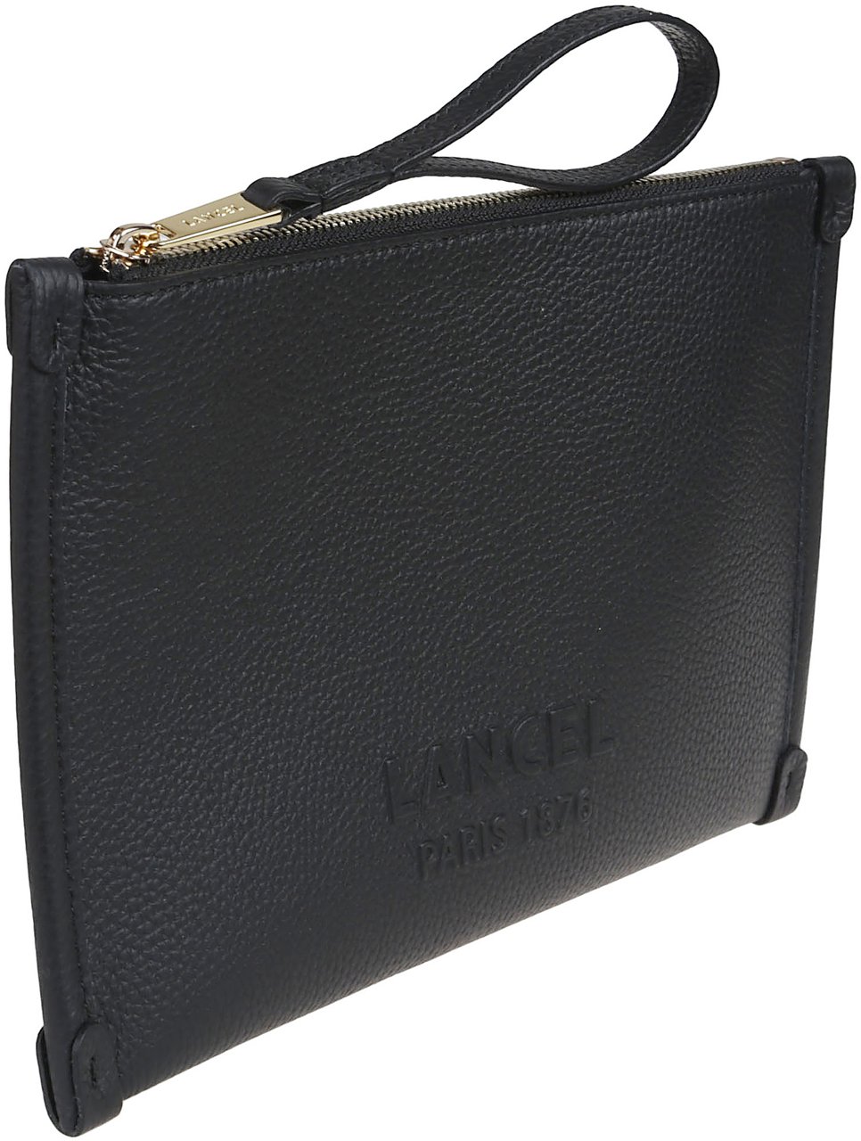 Lancel Jour Small Zipped Wrislet Pouch Black Zwart