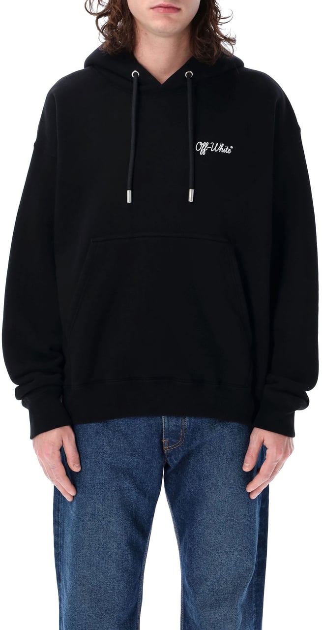 OFF-WHITE Script Skate Hoodie Nero Zwart