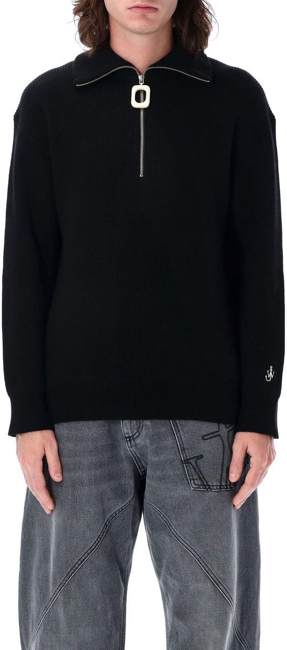 J.W. Anderson Half Zip Knit Nero Zwart